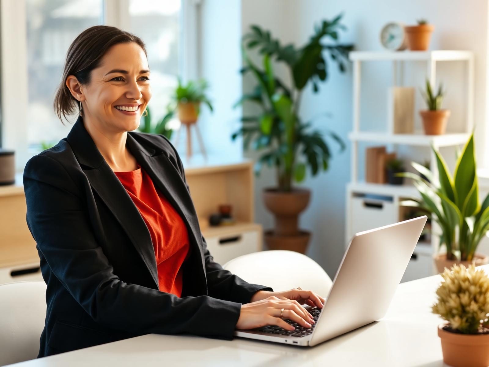 Travel advisor reviewing accommodation options on a laptop