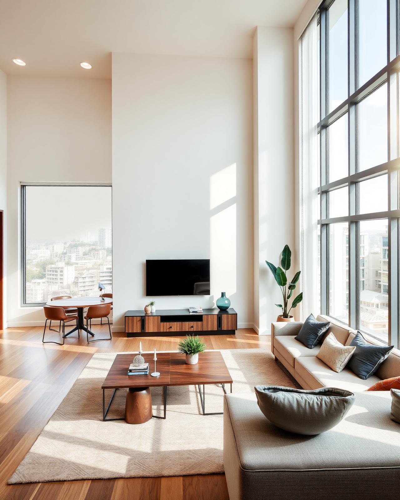 Modern furnished apartment living room